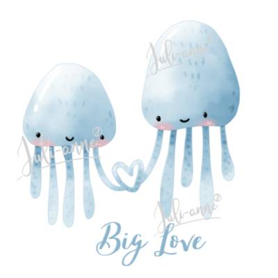 Bügelbild Quallen "Big Love"