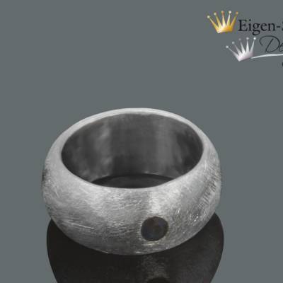 Goldschmiedering "piece of mind", massiv 925er Sterling Silber, Silberring handgefertigt, Ring Silber, Silbersch