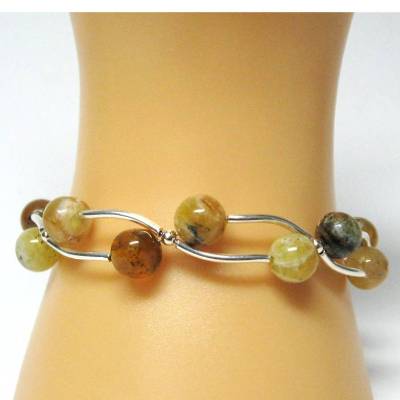 Exklusives Armband aus Brendy Opal & 925 Silber – Handgefertigtes Unikat, ca. 19 cm