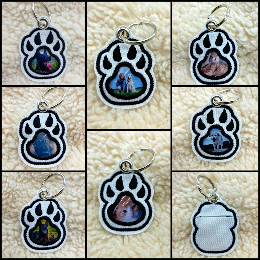 Stickdatei Schlüsselanhänger ITH mit Foto (für Hund, Katze, Kleintiere und Pferde) für den 10x10cm Rahmen Bild 3