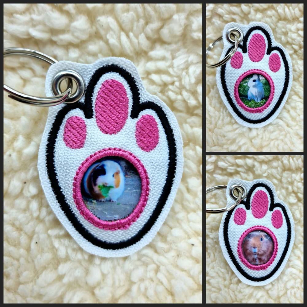 Stickdatei Schlüsselanhänger ITH mit Foto (für Hund, Katze, Kleintiere und Pferde) für den 10x10cm Rahmen Bild 5