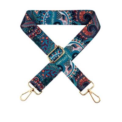 Fertiger Taschengurt 40 mm Blau Töne -Gold  (1Stück/ 10,95 €)