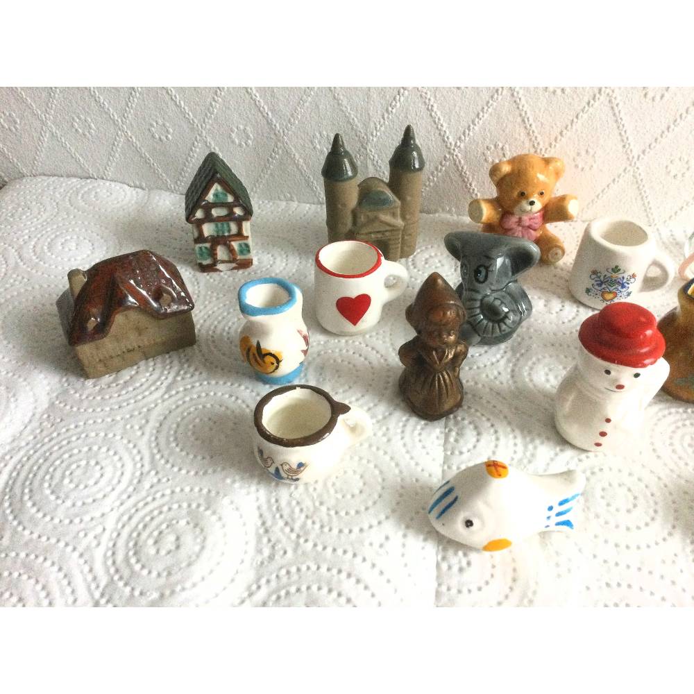 Vintage 17er Set Setzkastenfiguren Miniaturen - Bunt gemischt