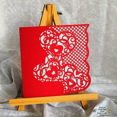 Plotterdatei Hochzeit & Muttertags Karte SVG & DXF für Fortgeschrittene