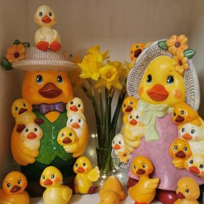 Entenfamilie XXL aus Keramik