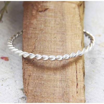 Feiner Kordelring aus Silber 925/-