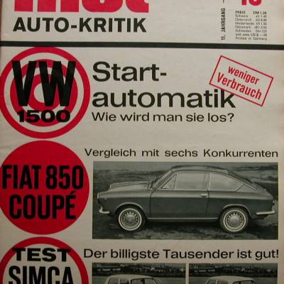 mot Auto-Kritik  Nr. 13 -    19.6.1965   -     Test :  VW 1500 / Fiat 850 Coupe / Simca 1000