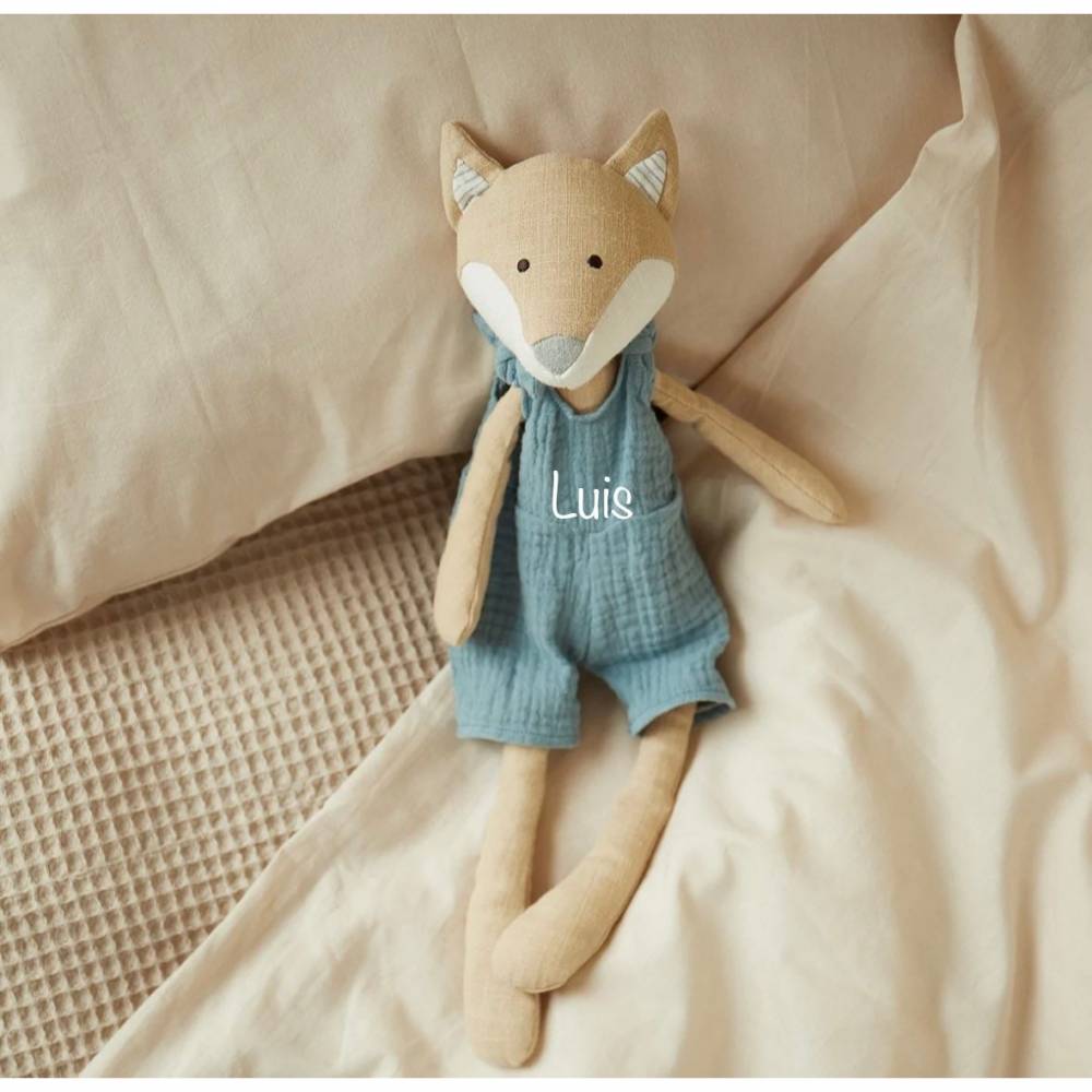 Kuscheltier Fuchs personalisiert mit Name / Kinder Geschenk Puppen / Stofftier mit Name / personalisiertes Kindergeschen Bild 2