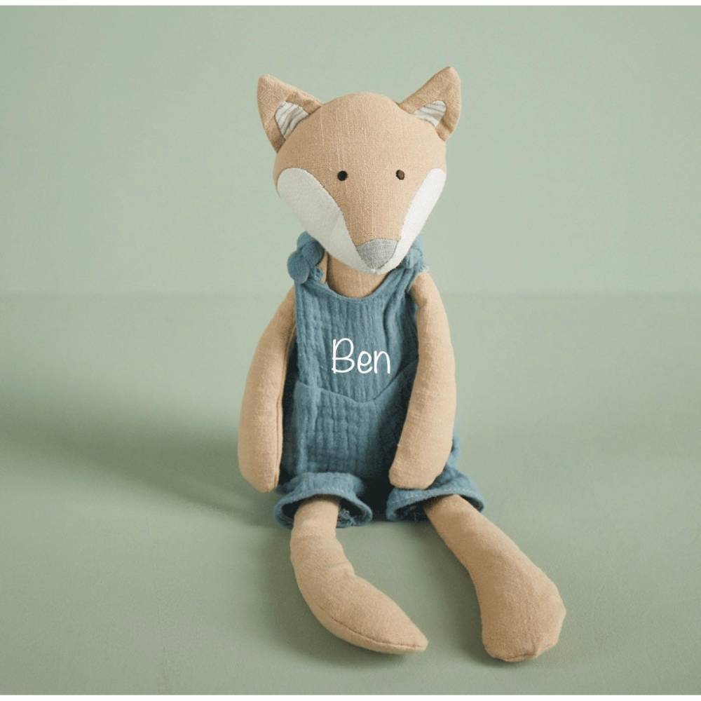 Kuscheltier Fuchs personalisiert mit Name / Kinder Geschenk Puppen / Stofftier mit Name / personalisiertes Kindergeschen Bild 7