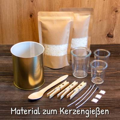 DIY-Set mit 100g Sojawachs „Natürliche Kerzen selbst gießen“