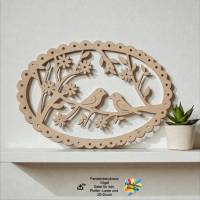 Plotterdatei & Lasercutter: 3D-Druck Fensterdekokranz Vögel – SVG, STL, DXF & mehr