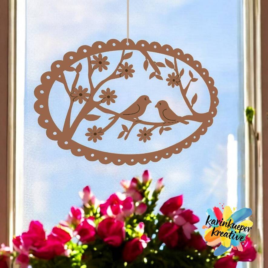 Plotterdatei & Lasercutter: 3D-Druck Fensterdekokranz Vögel – SVG, STL, DXF & mehr Bild 2