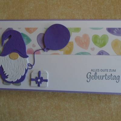 Gutscheinverpackung  Wichtel Zwerg  Geldgeschenk  Geburtstag Konzertkarte Verpackung Gutschein Geschidee