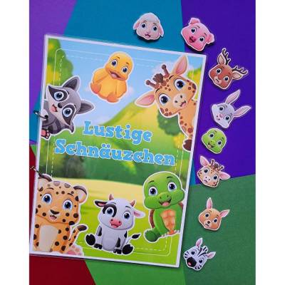 Handgemachtes Montessori Quiet Book – Lernbuch Tiere mit Klettverschluss für Kinder