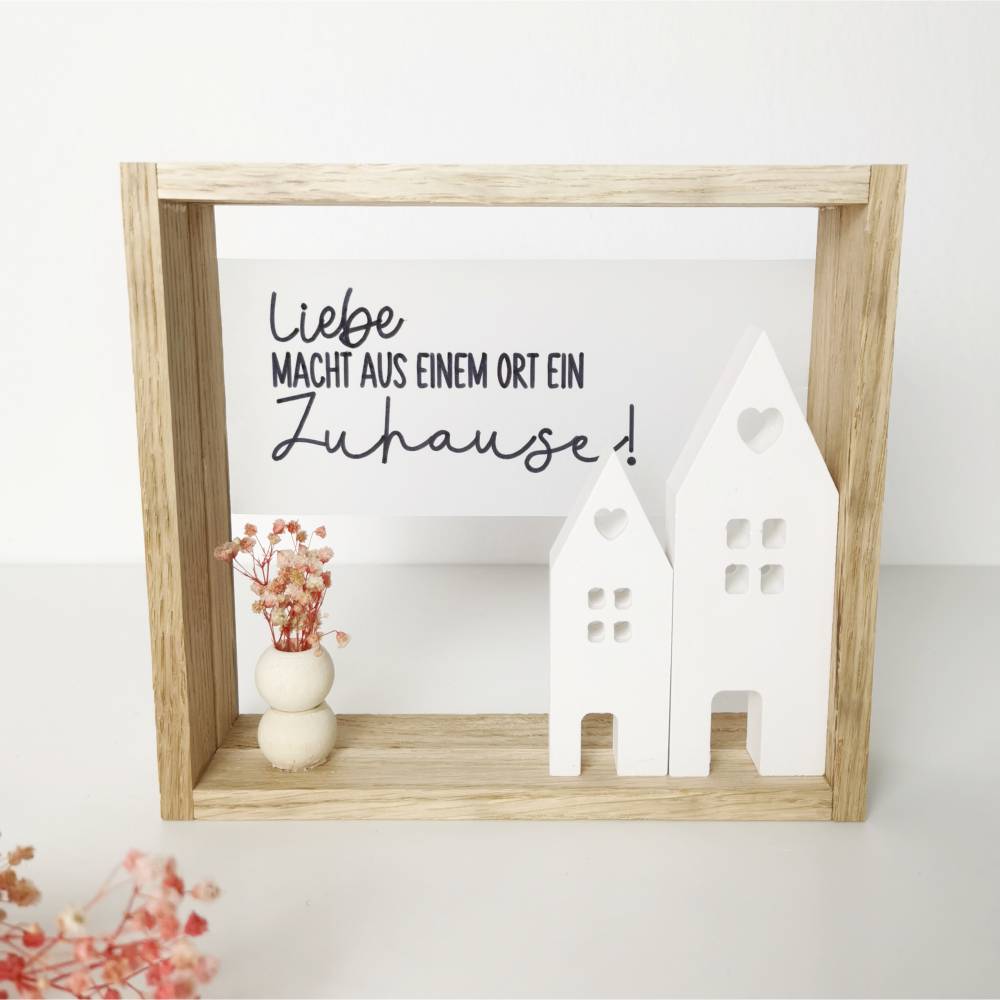 Holzrahmen mit Spruch 