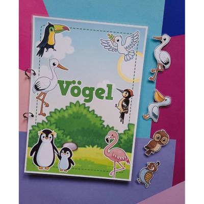 Quiet Book Vögel – Handgemachtes Montessori Busy Book mit Klettverschluss für Kinder zum Lernen & Spielen