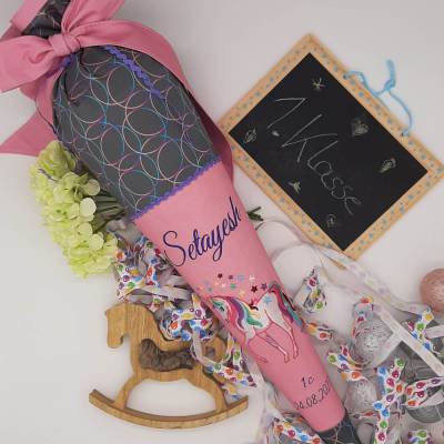 Schultüte Einhorn passend zum Step by Step Glitter Heart.