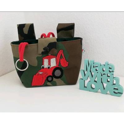 Fahrradtasche klein Traktor rot Lenkertasche Kinderfahrradtasche