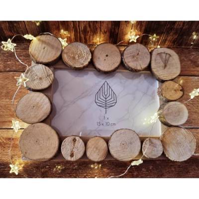 Bilderrahmen aus Holz im skandinavischen Stil, 10x15 Fotogröße, braun