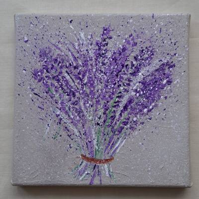 Lavendeltage Leinwandbild 20x20 cm Originalkunst für Deine Wohnräume