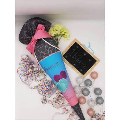 Schultüte Herzen passend zum Step by Step Glitter Heart.