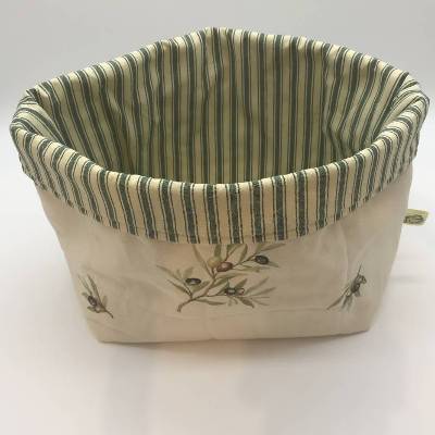 Utensilo, Stoff-Korb, Brot-Brötchen-Korb "Olivenzweige"
