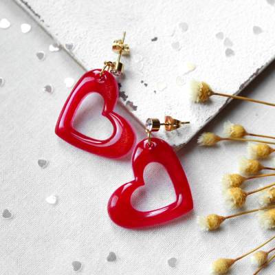 My Love • Ohrringe Polymer Clay | Ohrschmuck | Goldohrringe | Geschenkidee Frau | Valentinstag