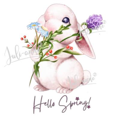 Bügelbild Hase Hello Spring #Frühling