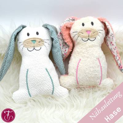 Nähanleitung Hase Osterhase Kuscheltier Schnittmuster in zwei Größen