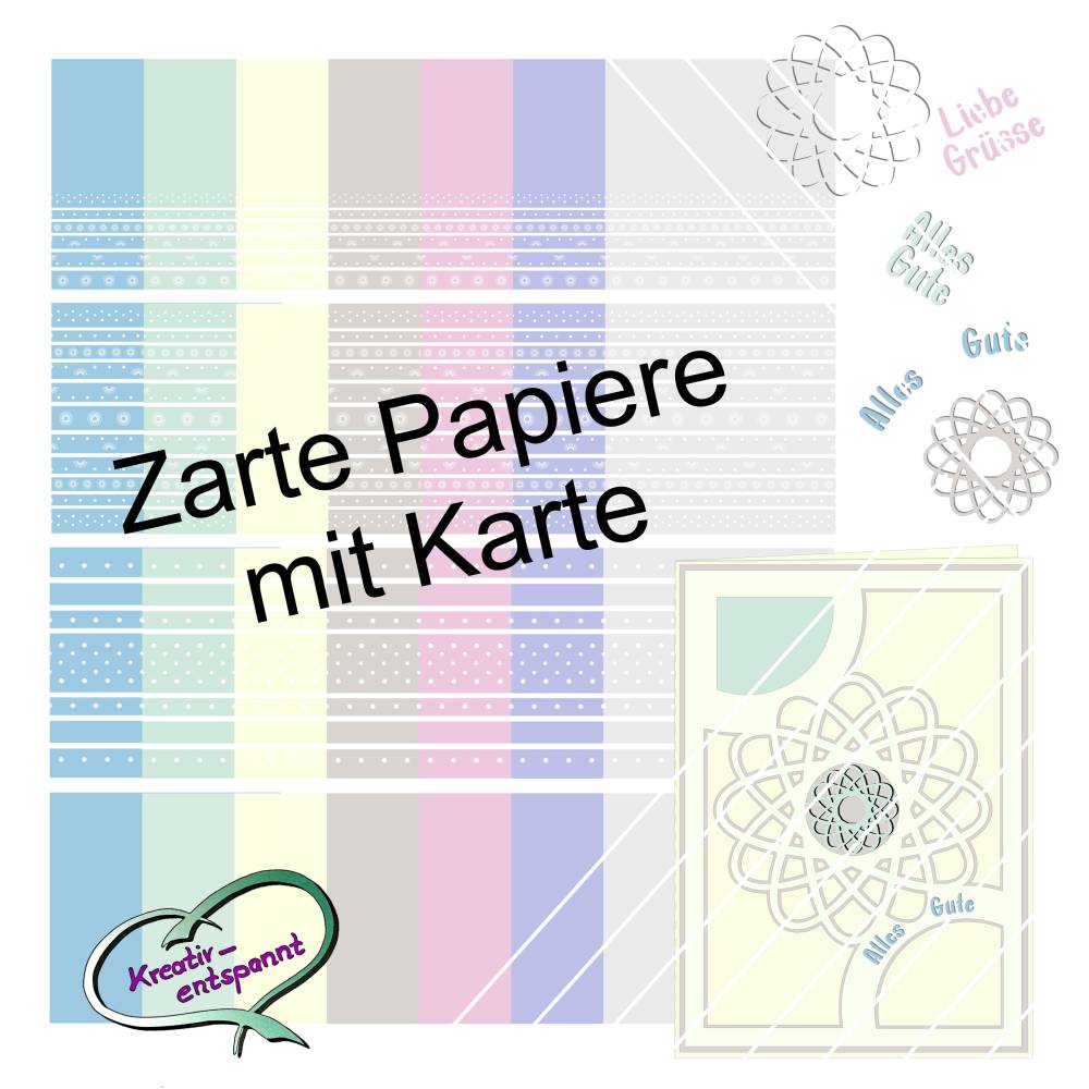 Digipapier Zarte Papiere mit Karte Bild 1