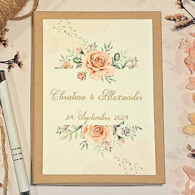 Personalisiertes Hochzeitsgeschenk – Geldgeschenkbox mit Namen & Datum | Hochzeitsschachtel inkl. Karte & Leinensäckchen