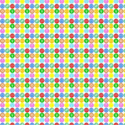 Geschenkpapier Christliche Symbole als Kontur auf farbigen Punkten, 10 Papierbogen zur Kommunion + Konfirmation