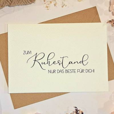 Glückwunschkarte Ruhestand – Abschiedskarte Kollegin/Kollege – A6 Klappkarte mit Umschlag – Minimalistisch & hochwertig