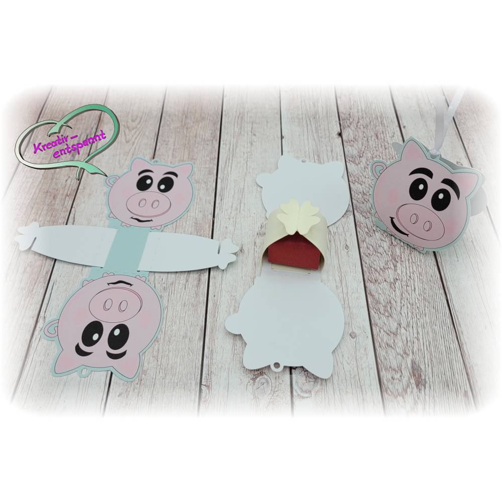 Plotterdatei Schweinchenbox Set Bild 3