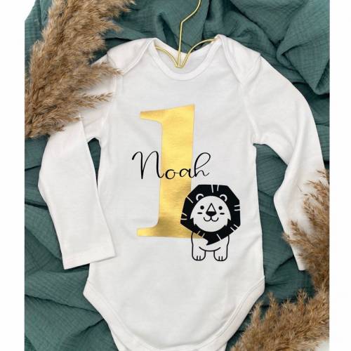1 Geburtstags Body/Outfit 1 Jahr | Personalisiert | Langarm | Kindergeburtstag | Verschiedene Motive möglich / Personali