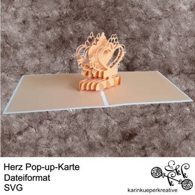 Plotterdatei Herz Pop-up-Karte