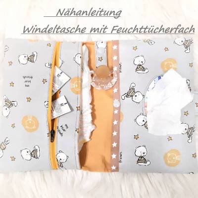 Nähanleitung Windeltasche mit Feuchttücherfach