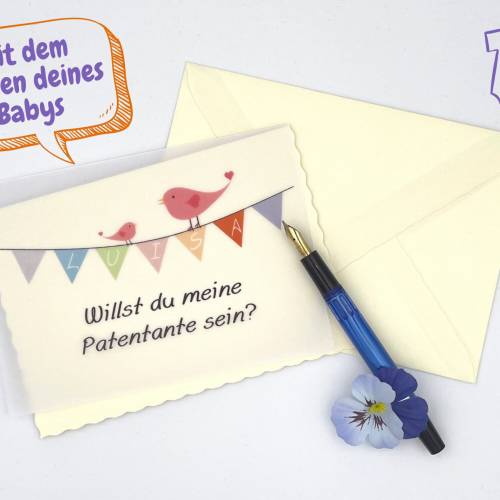 Personalisierte Karte Willst du meine Patentante werden? Willst du mein Patenonkel werden?