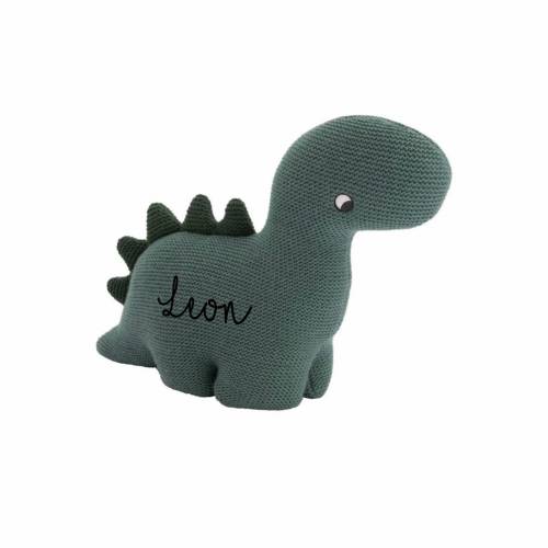 Kuscheltier Dino Personalisiert / Stofftier / Plüschtier Strick / Baby Geschenk