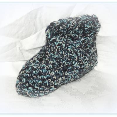 Puschen gehäkelt Gr. 46, Hüttenschuhe, Hausschuhe für Jungs und Männer, Männerpuschen