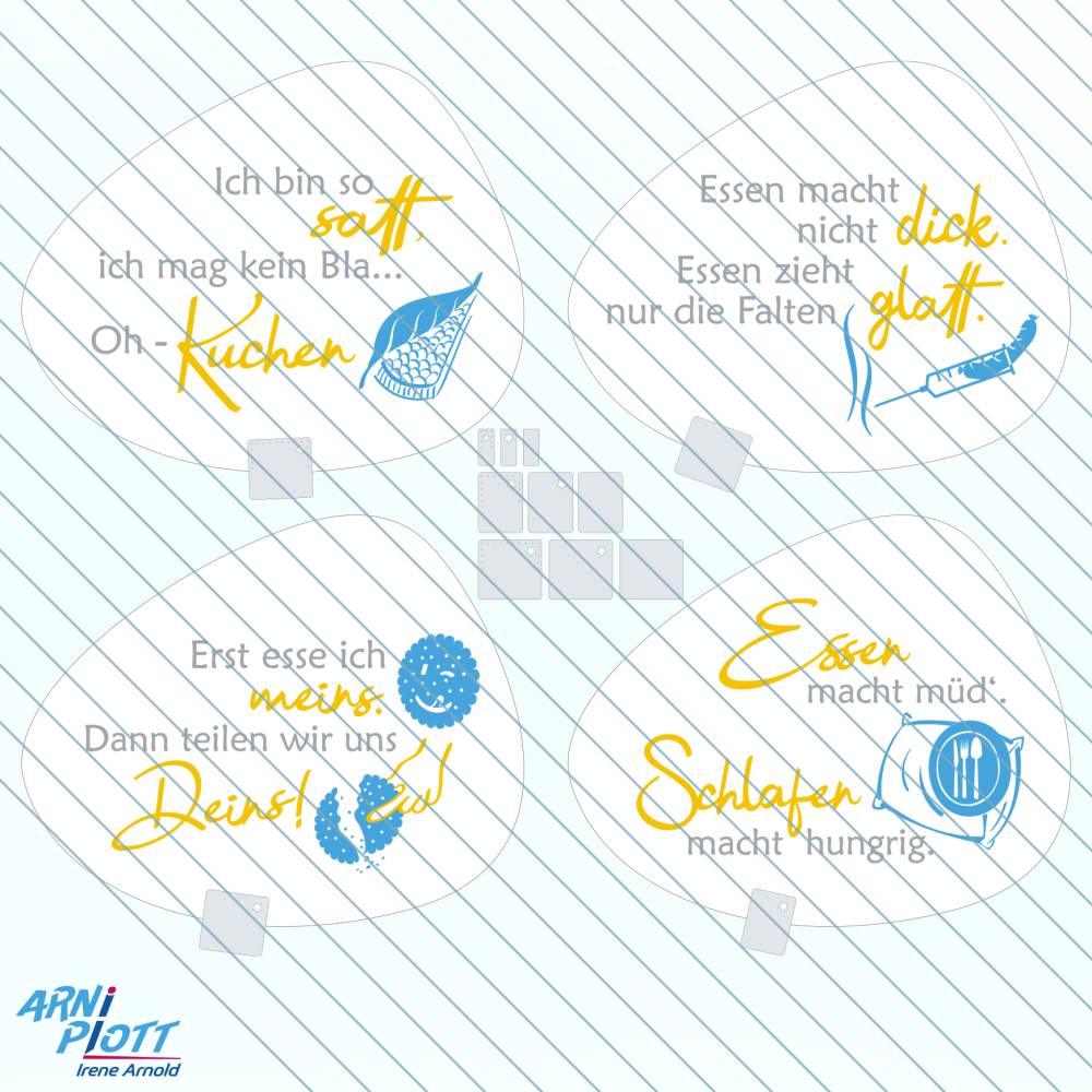 Plotterdatei – Lustige Sprüche Filz Platzsets / Tischsets – Geburtstag, Gartenparty, Geschenk Camping Bild 3