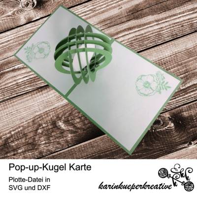 Plotterdatei Kugel Pop-up-Karte