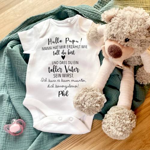 Hallo Papa Schwangerschaft verkünden | Baby Body Papa Überraschung | Geschenk Vatertag