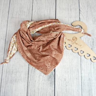 Kinder XL Halstuch Leo Muster Braun - Gold 