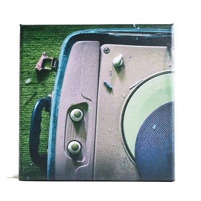Leinwand alter Schallplattenspieler – Vintage Lost Place Wandbild 20×20 cm