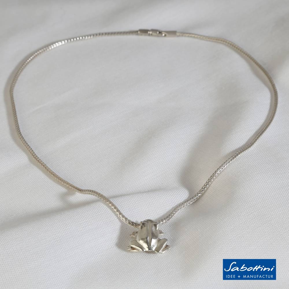 Anhänger "Fröschle" massiv 935 Silber, an Fuchsschwanzkette Bild 8
