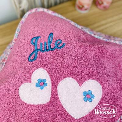 Sterntaler Maus Mabel | Badetuch 80x80 cm| Geburtsgeschenk | Kapuzenhandtuch mit Namen personalisiert | Handtuch bestick