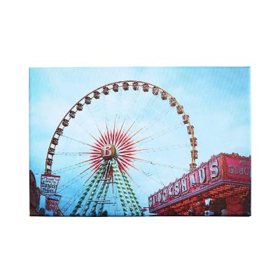 Leinwand Riesenrad Essen – Kirmes bei Nacht 20×30 cm