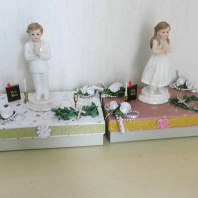 Geschenkbox Geldgeschenk Kommunion, Konfirmation, Firmung Junge Mädchen personalisiert