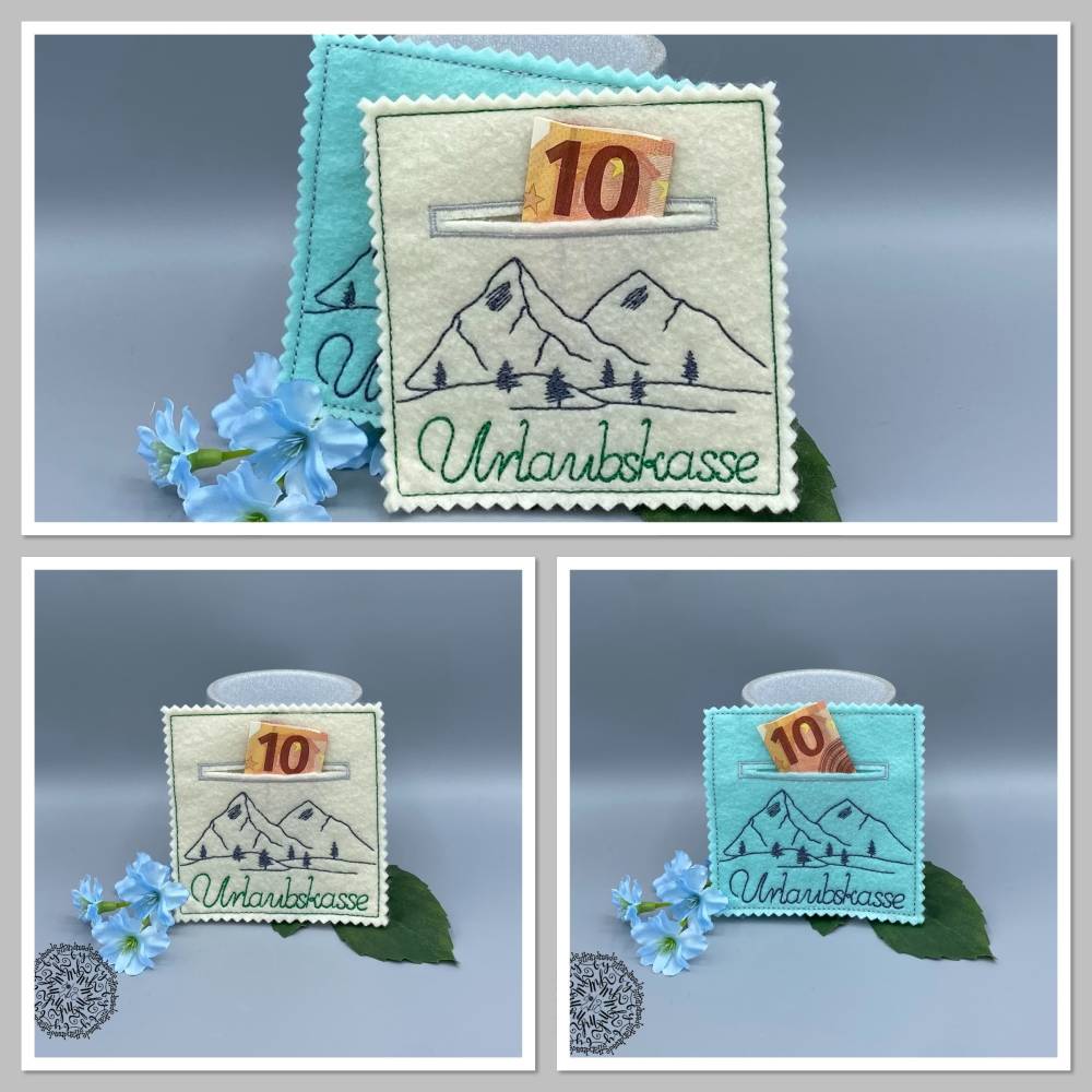 Stickdatei Berge Urlaub Urlaubskasse Wunscherfüller Bild 2